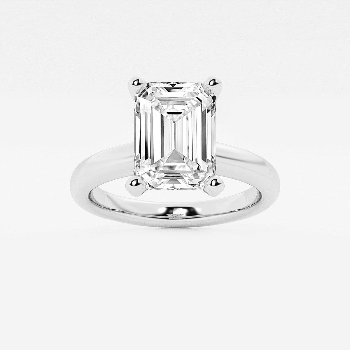 K14WG エメラルド 指輪 13号　emerald ring size 13 Emerald Three Stone Ring - Emerald Cut 13.33 Ct. - Platinum
